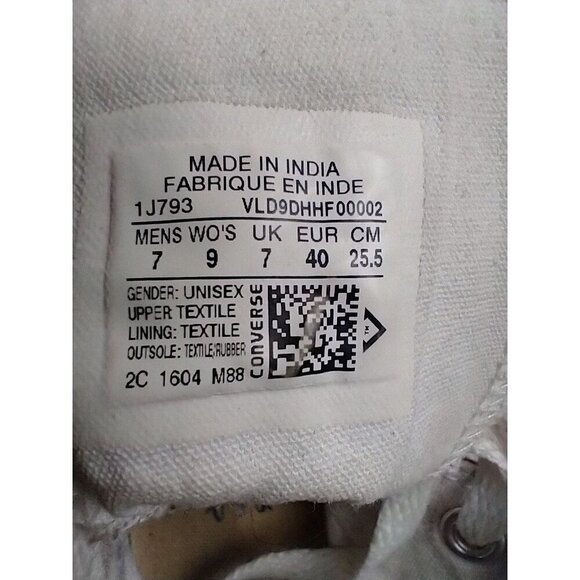 Converse CT All Star Hi 1J793 Gray Casual Shoes Sneakers Men's 7 Women's 9 - Picture 8 of 10